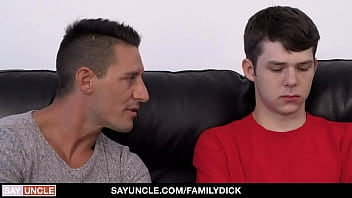 Step father spends some quality time with his twink son - family gay porn